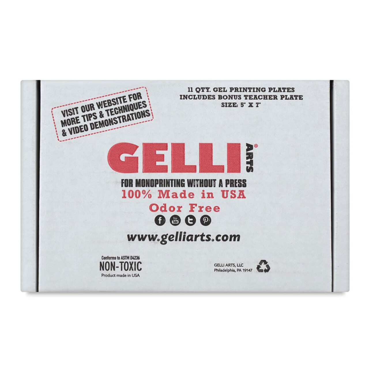 Gelli Arts Gel Printing Plates - Class Pack, 5" x 7", Rectangle, Pkg of 11